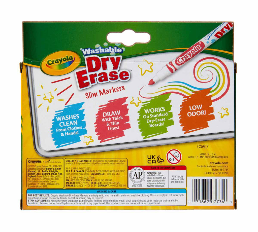 Washable Dry Erase Markers Fine Line 10 count