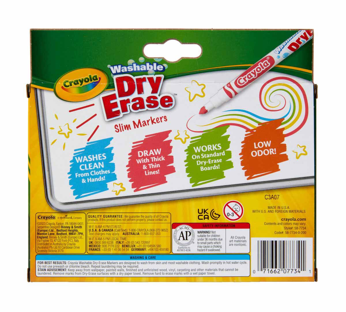 Washable Dry Erase Markers Fine Line 10 count