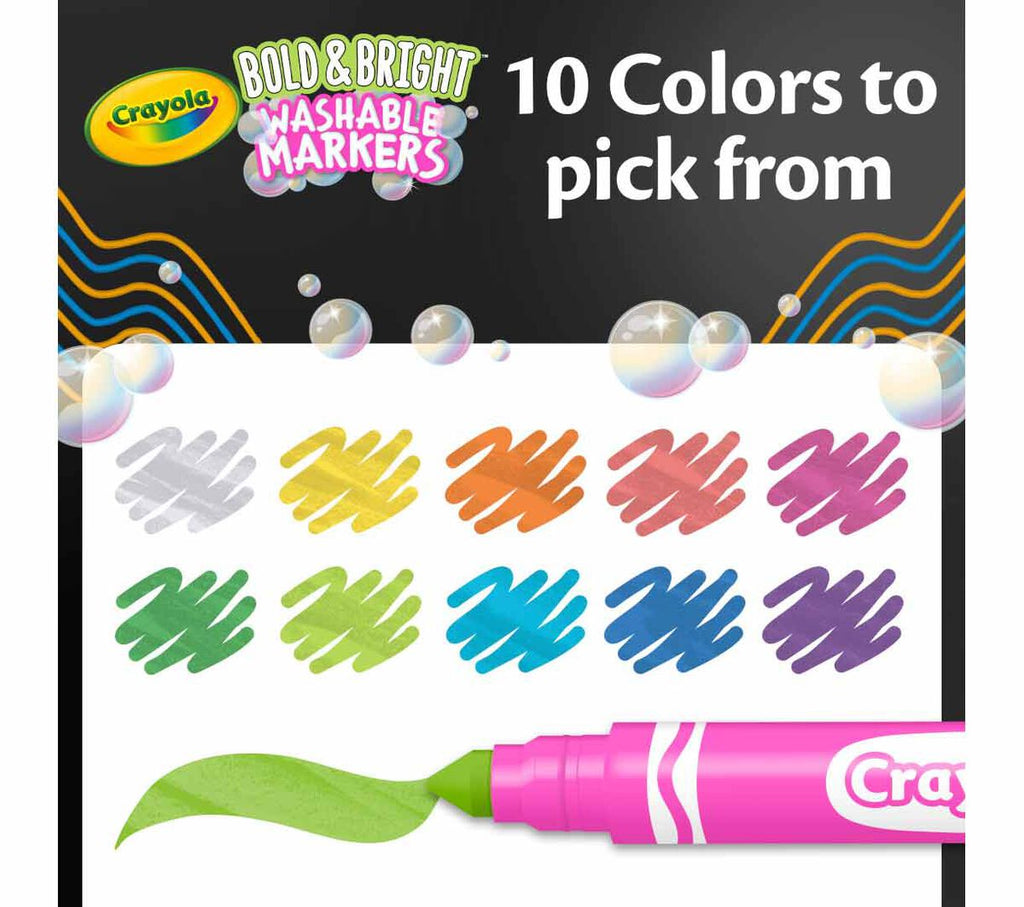 Bold and Bright Broad Line Washable Markers 10 Count