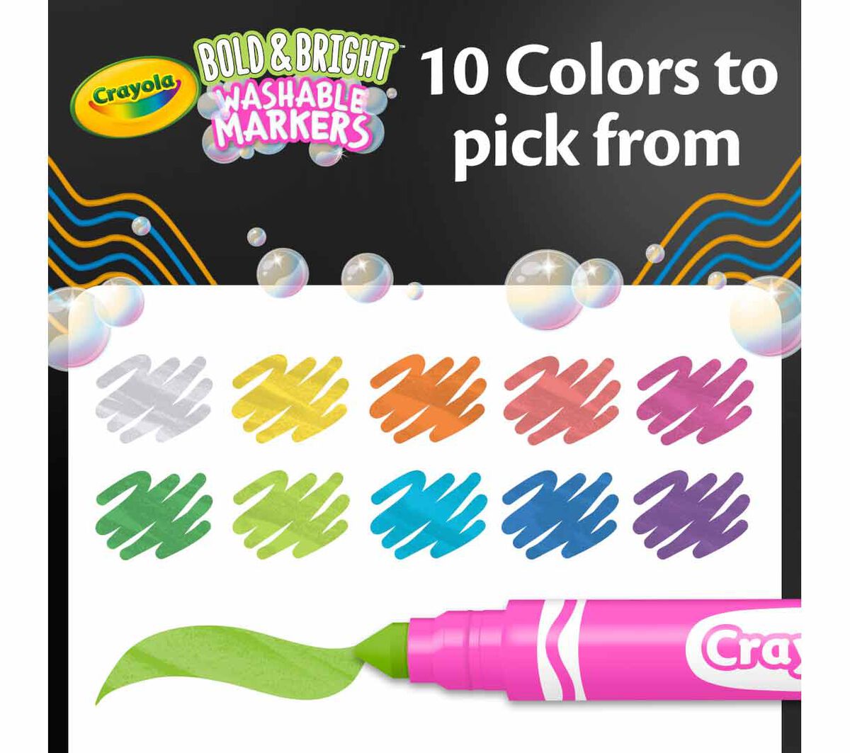 Bold and Bright Broad Line Washable Markers 10 Count