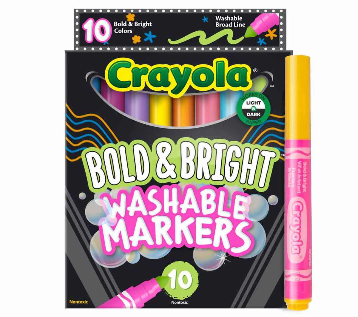 Bold and Bright Broad Line Washable Markers 10 Count