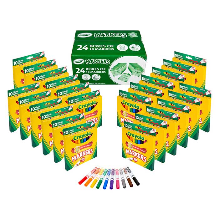 Bulk Marker Set 24 Boxes of 10 Colors