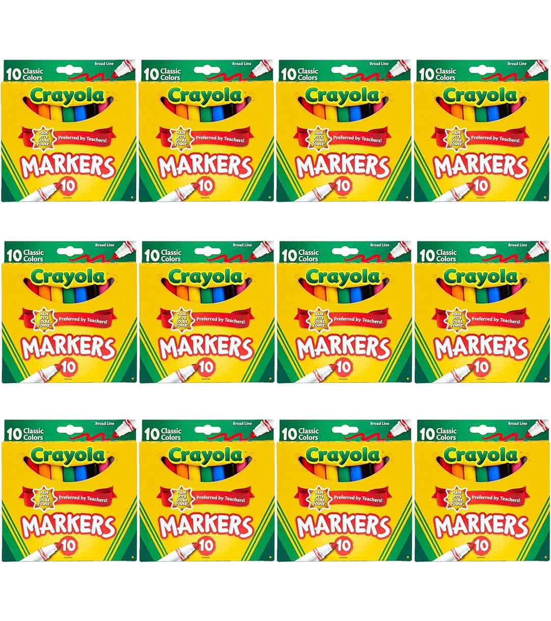 12 Box Classpack of 10 Count Classic Markers Broad Line
