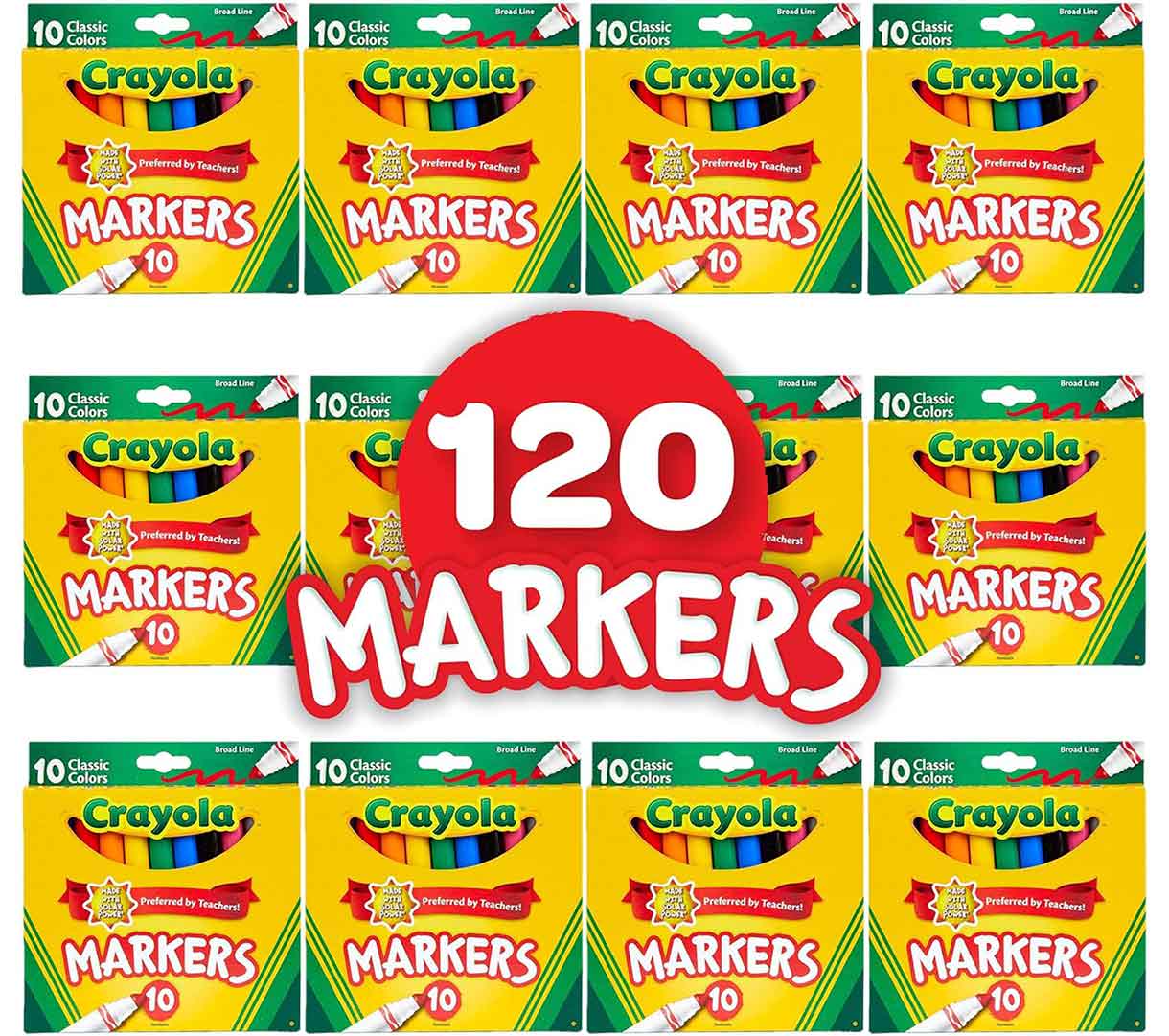 12 Box Classpack of 10 Count Classic Markers Broad Line