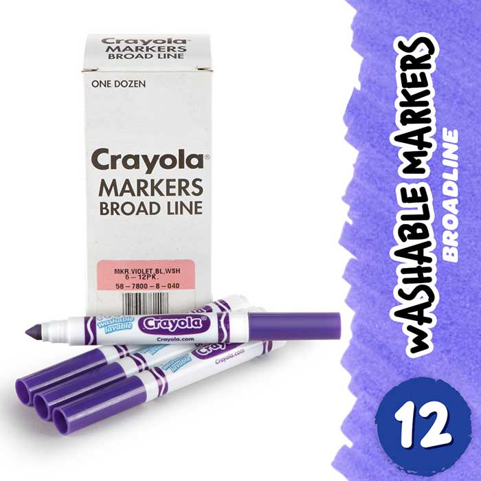 Single Color Ultra-Clean Washable Markers Conical Tip 12 Count-Choose Your Color