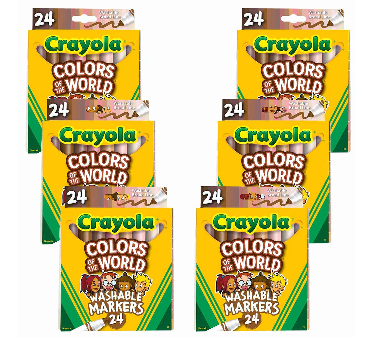 Colors of the World Bulk Marker Set 6 Boxes of 24 Count Markers