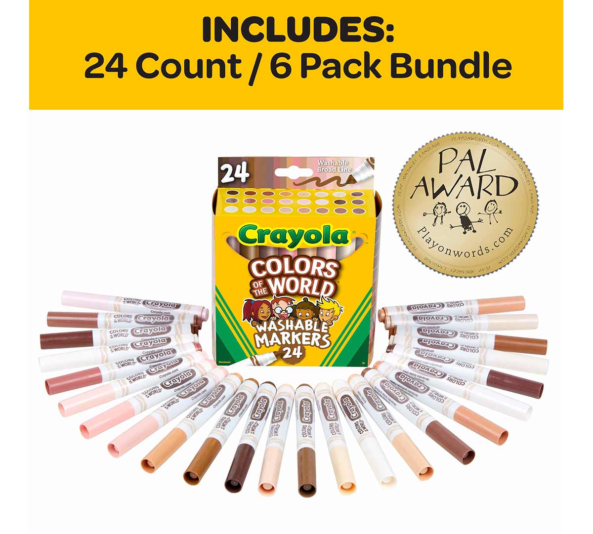 Colors of the World Bulk Marker Set 6 Boxes of 24 Count Markers
