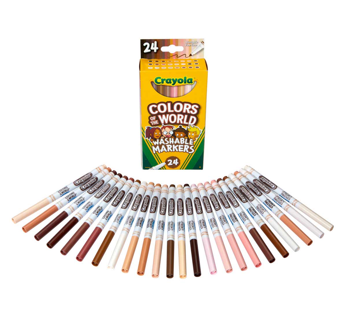 Colors of the World Fine Line Washable Skin Tone Markers 24 Count