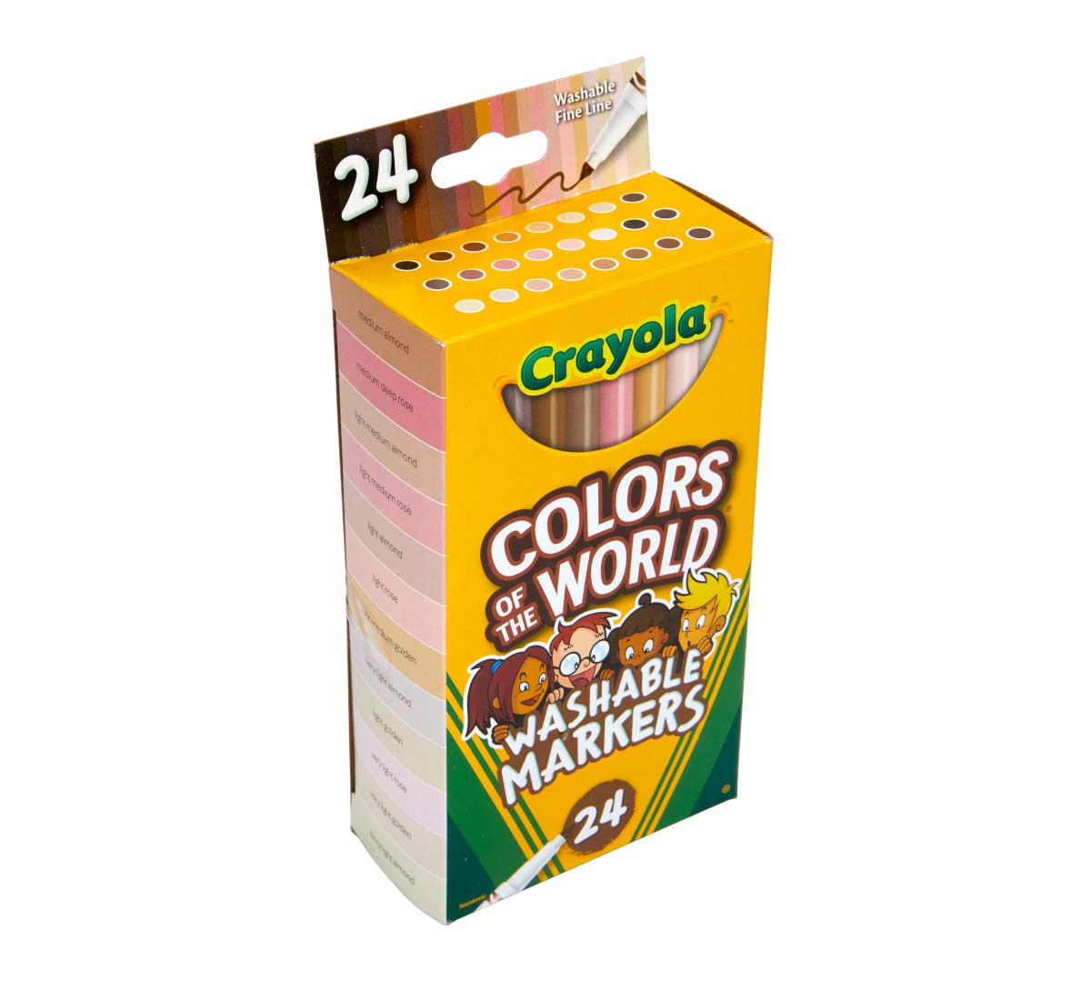 Colors of the World Fine Line Washable Skin Tone Markers 24 Count