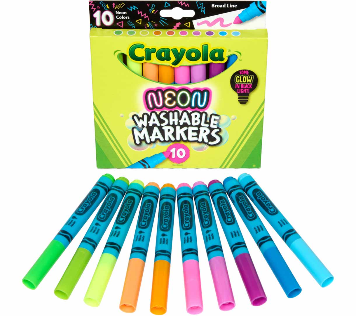 Neon Washable Markers Broad Line 10 Count