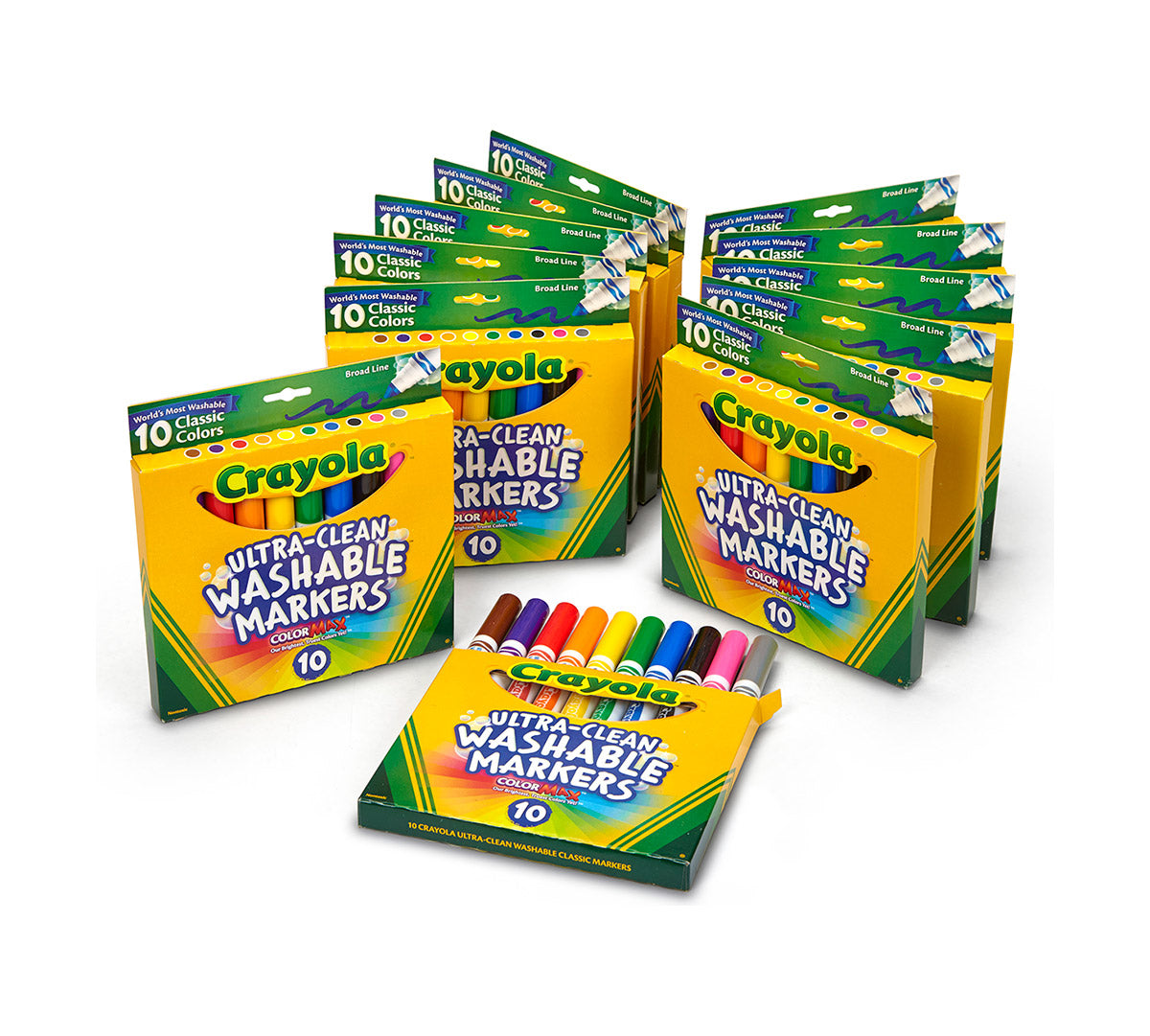 12 Box Classpack of 10 Count Ultra-Clean Washable Markers Broad Line