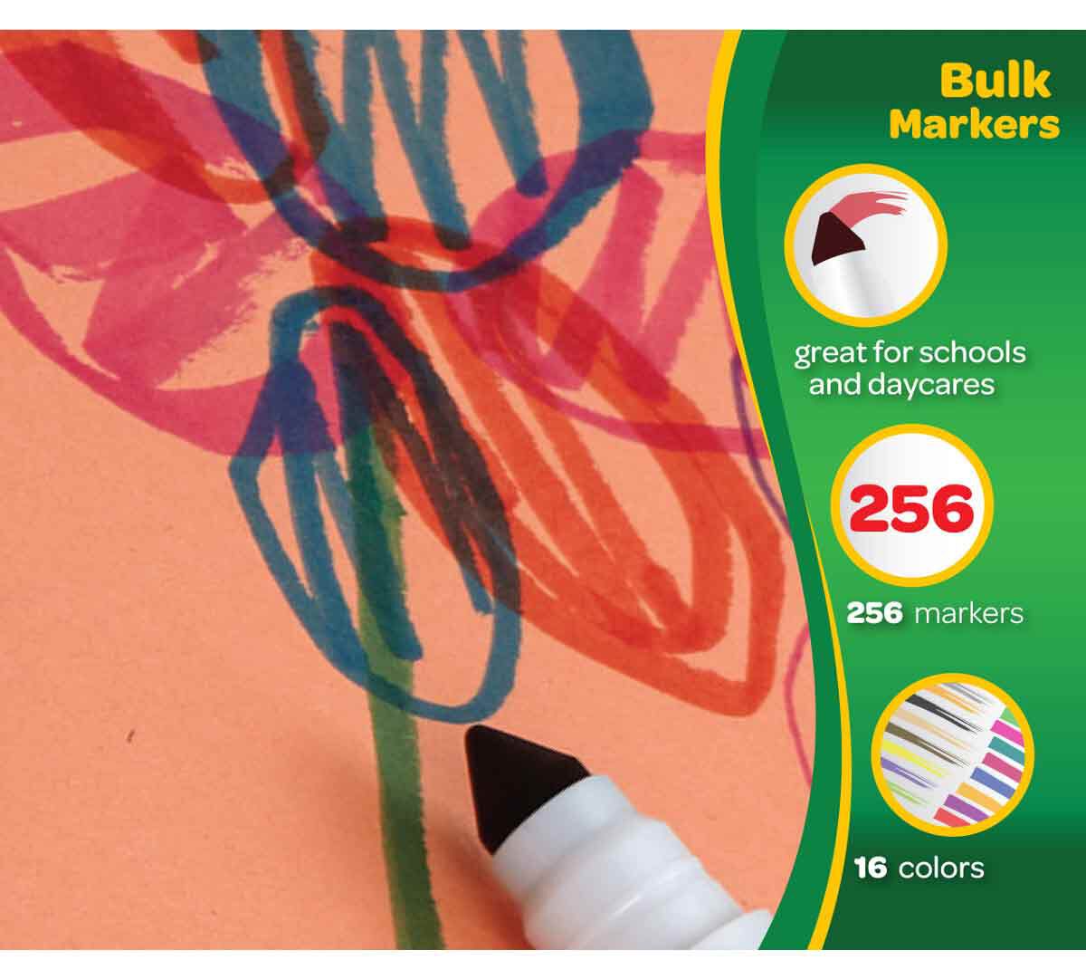Crayola Broad Line Markers Classpack 256 Count 16 Colors