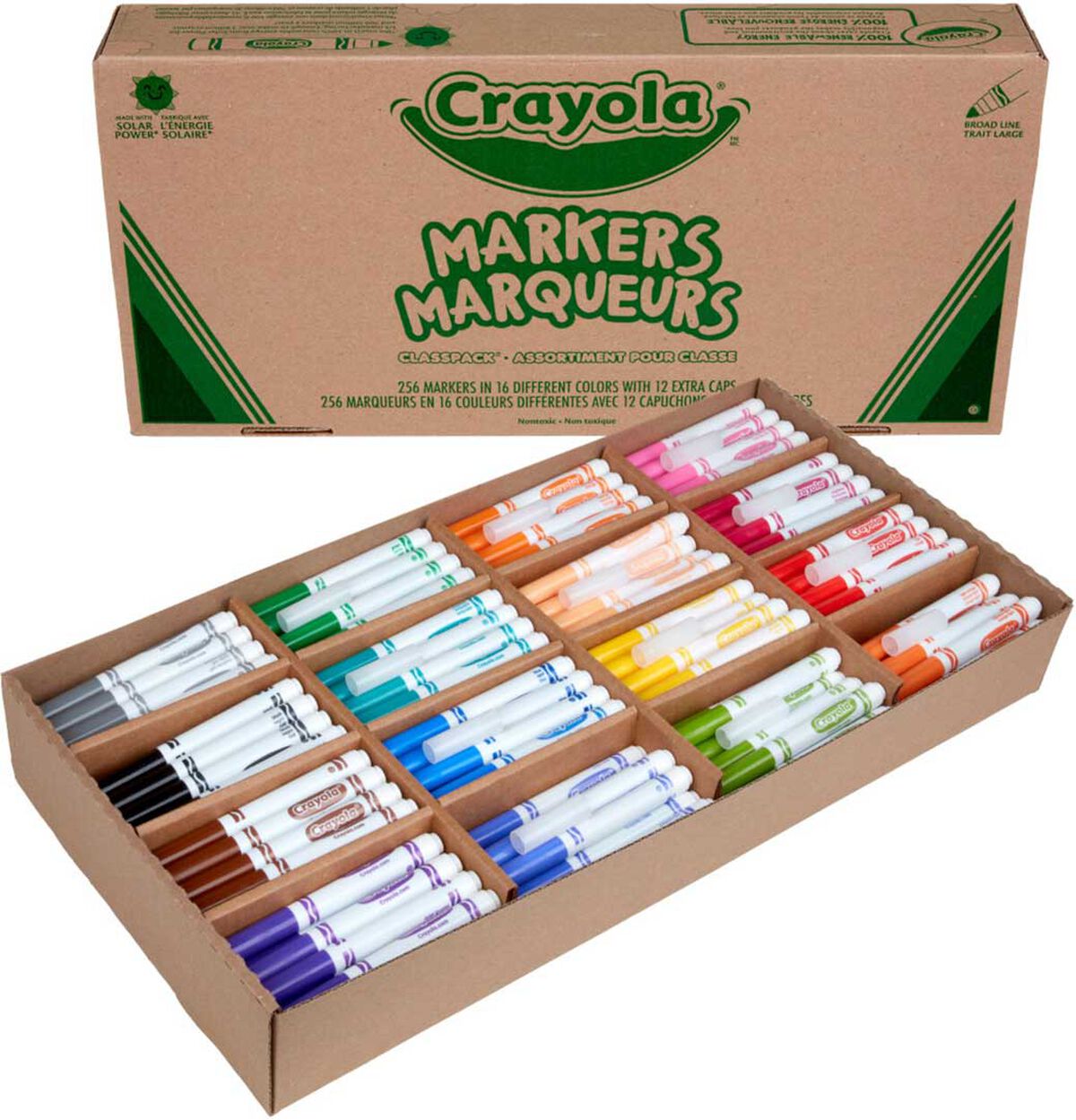 Crayola Broad Line Markers Classpack 256 Count 16 Colors