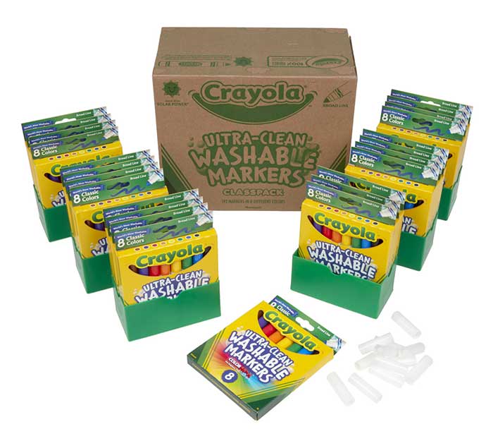 Ultra-Clean Washable Markers for Kids 192 Count 8 Colors