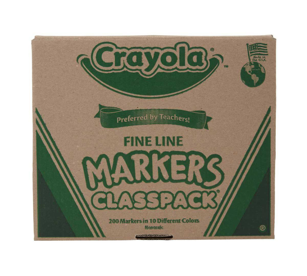 Crayola Fine Line Markers Classpack 200 Count 10 Colors