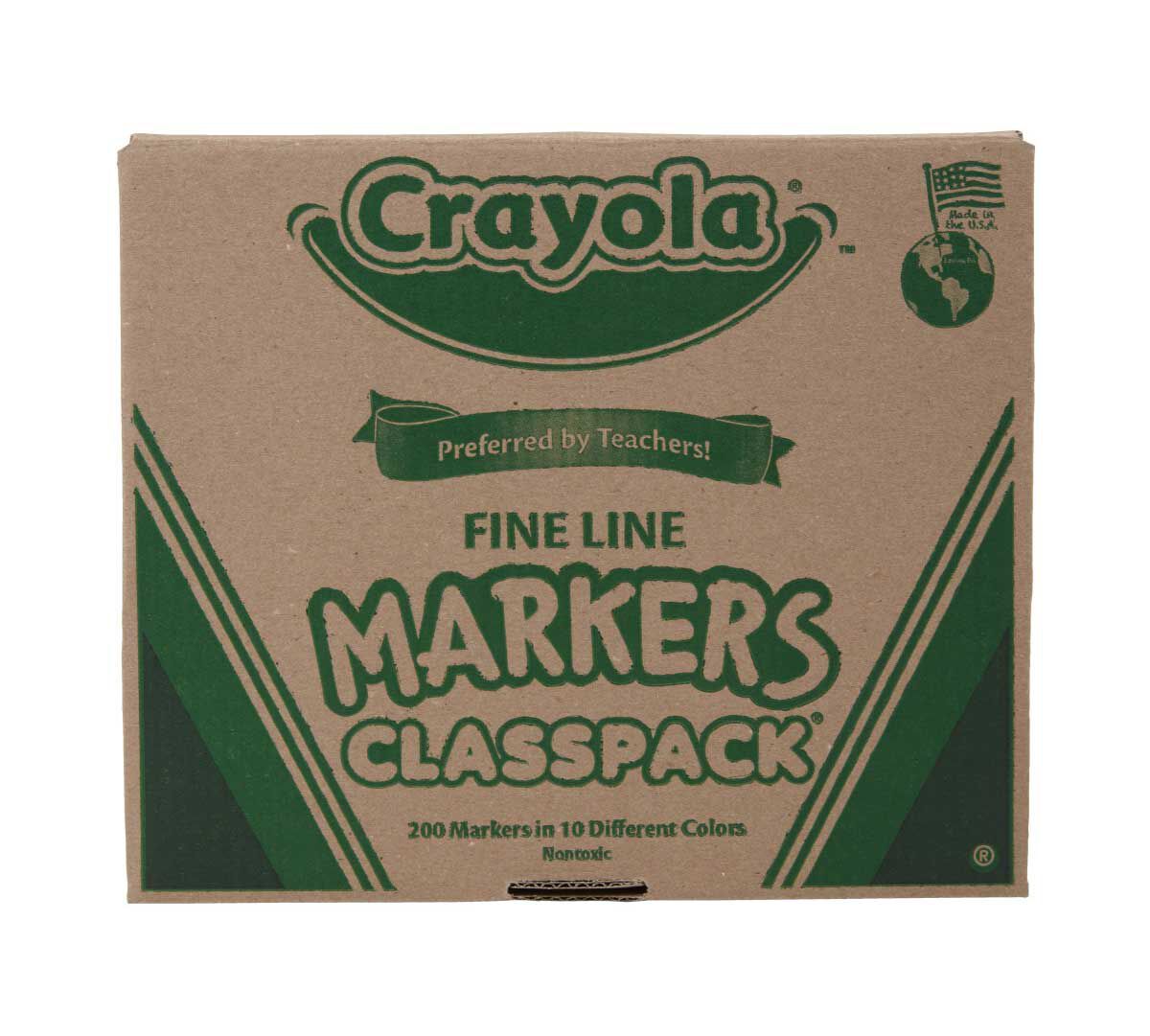 Crayola Fine Line Markers Classpack 200 Count 10 Colors