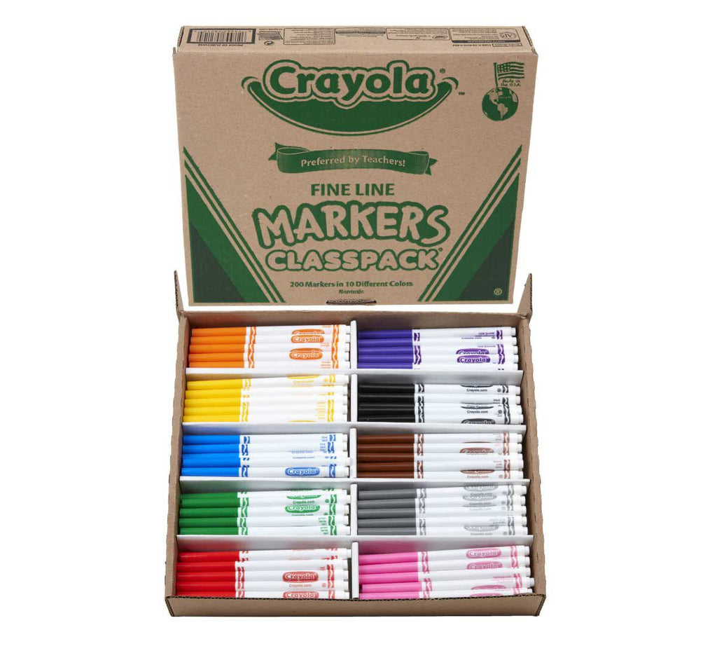 Crayola Fine Line Markers Classpack 200 Count 10 Colors