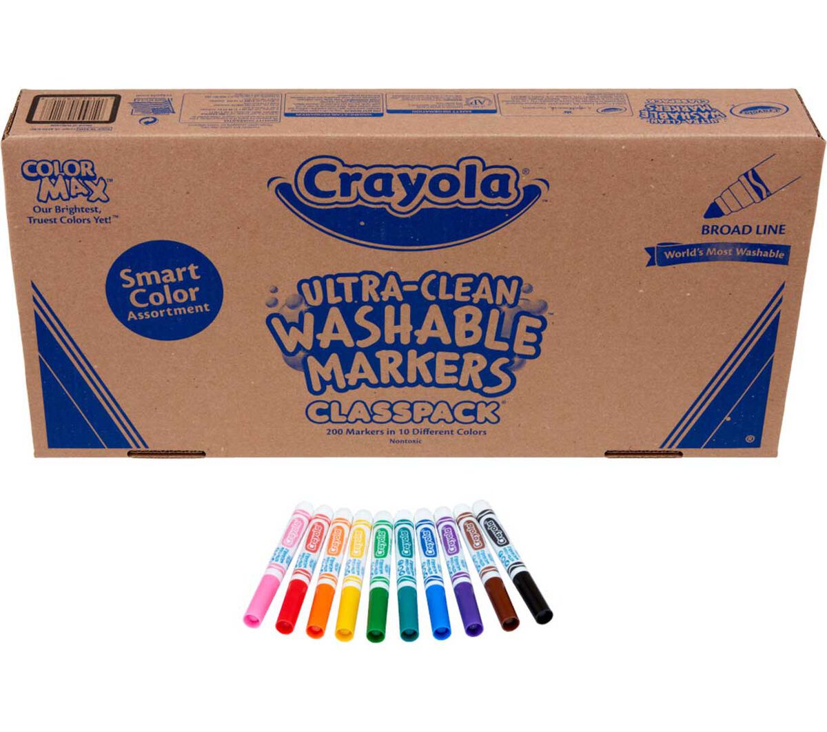 Washable Broad Line Markers Classpack 200 Count 10 Colors