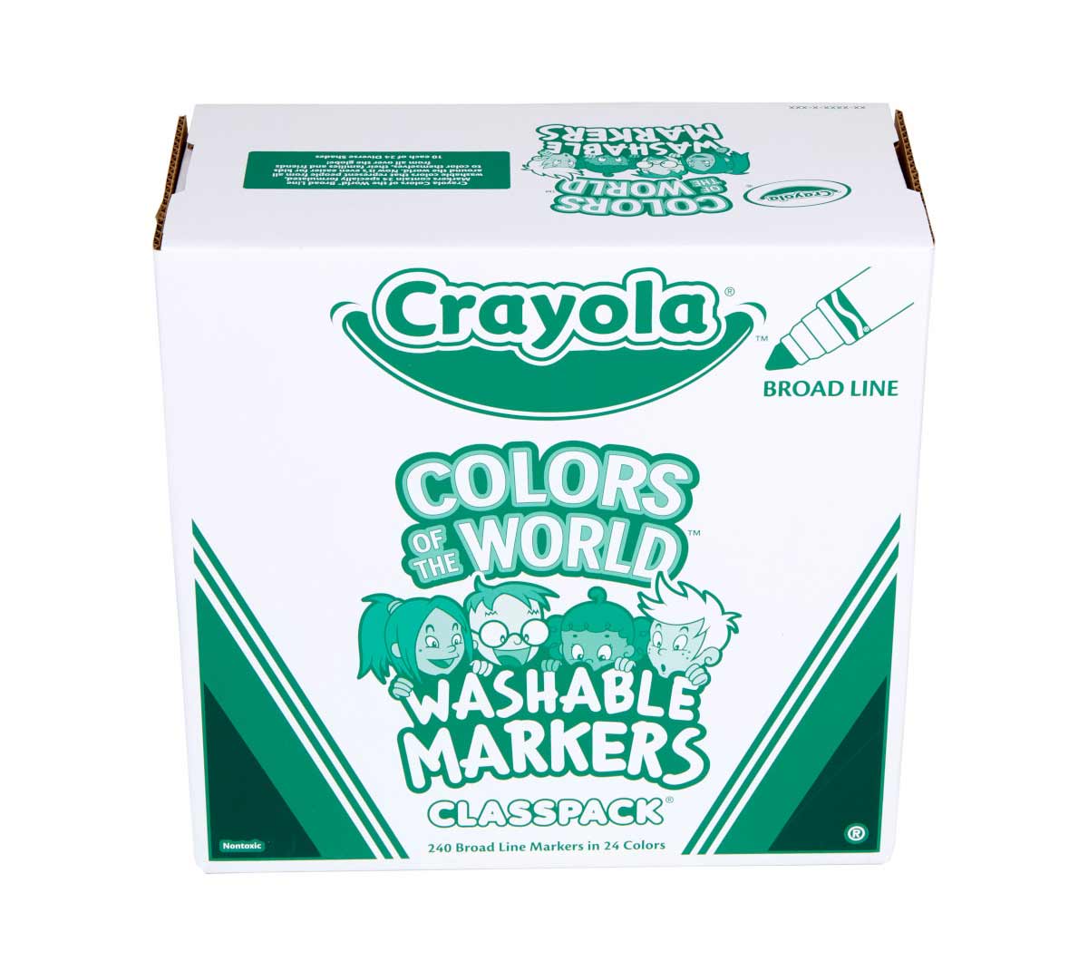 Colors of the World Washable Broad Line Markers Classpack 240 Count 24 Colors