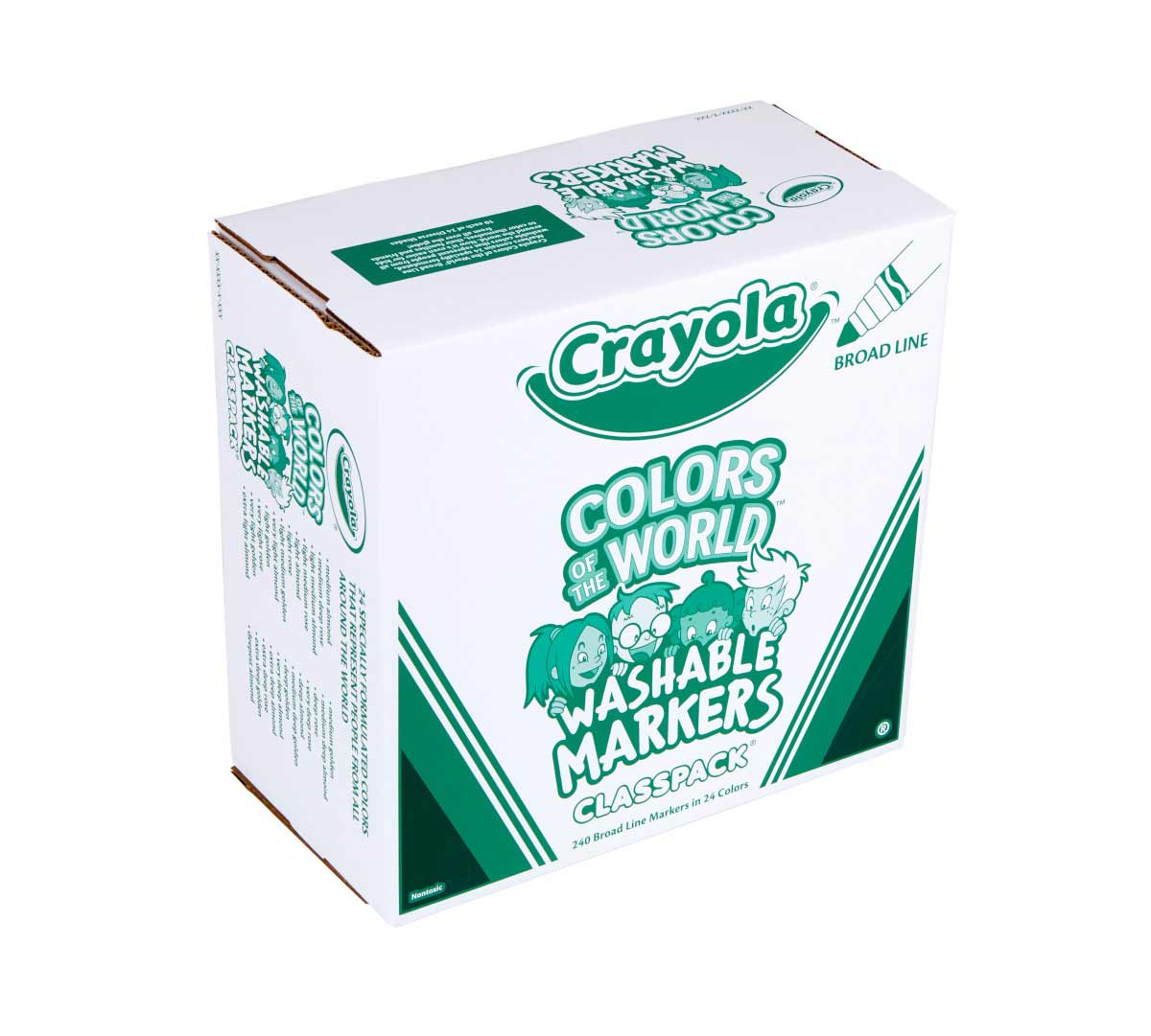 Colors of the World Washable Broad Line Markers Classpack 240 Count 24 Colors