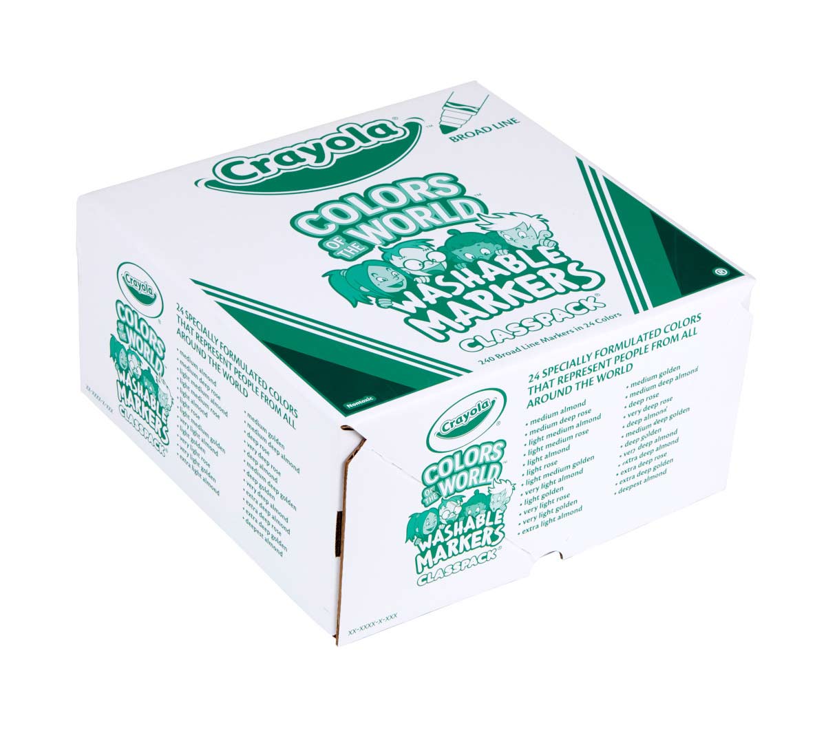 Colors of the World Washable Broad Line Markers Classpack 240 Count 24 Colors