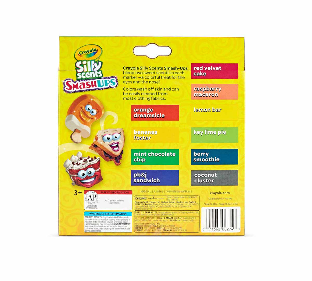 Silly Scents Sweet Smash Ups 10 ct Broad Line Markers