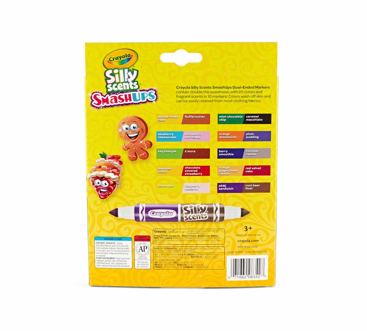 Dual-Ended Silly Scents Smash Ups Washable Markers Broad Line 10 Count