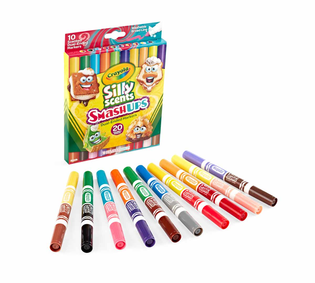 Dual-Ended Silly Scents Smash Ups Washable Markers Broad Line 10 Count