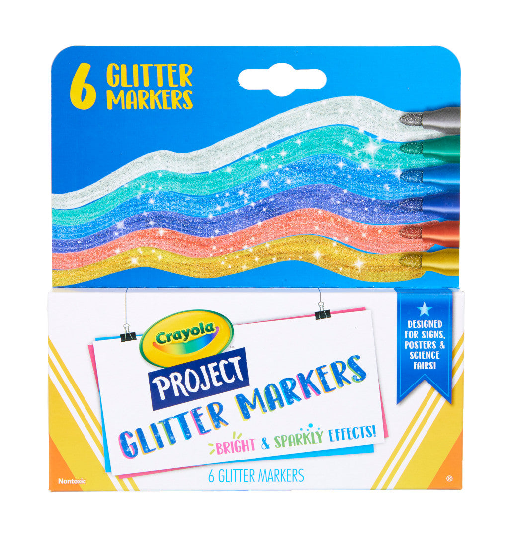 Crayola Project Glitter Markers 6 Count