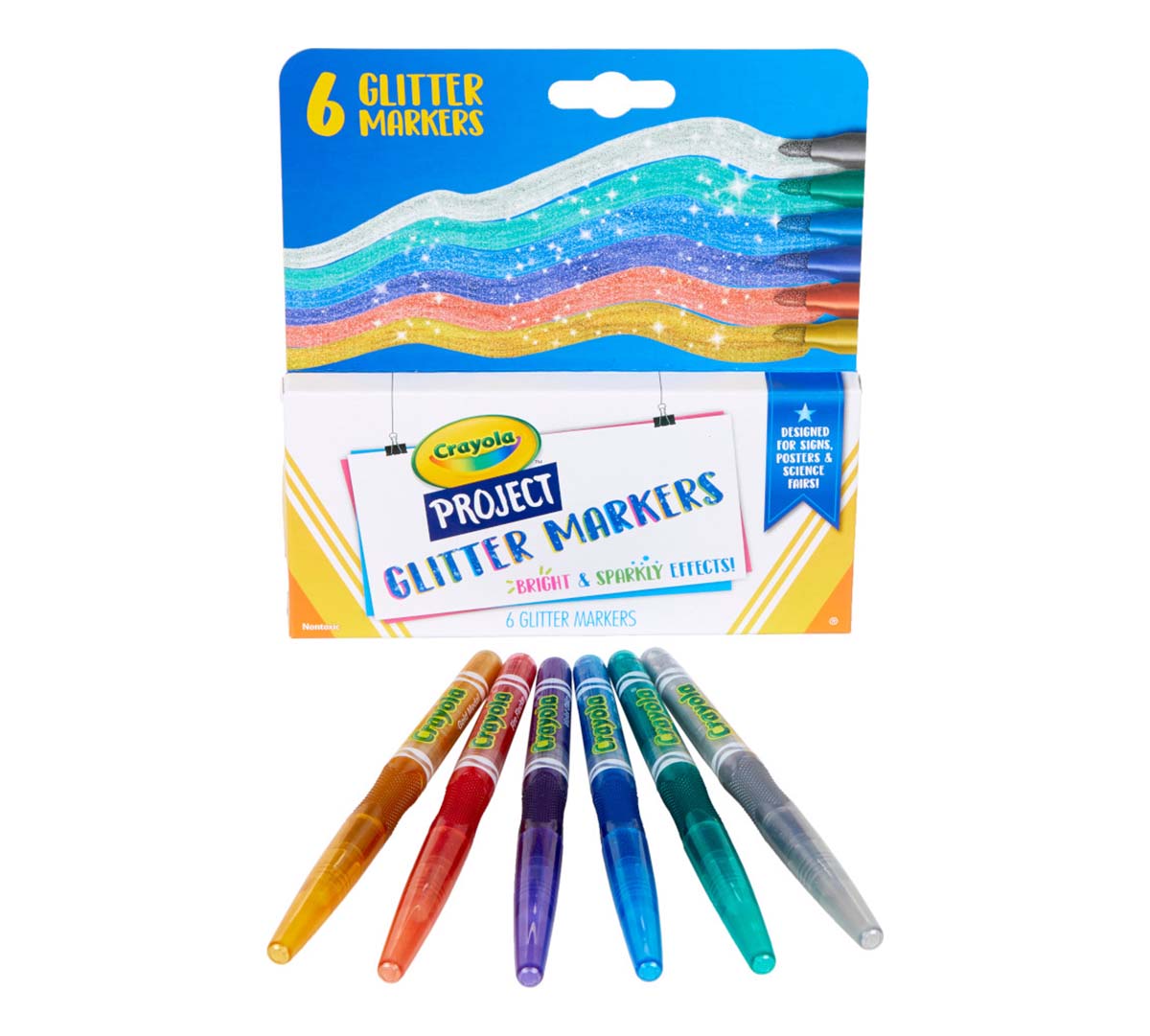 Crayola Project Glitter Markers 6 Count