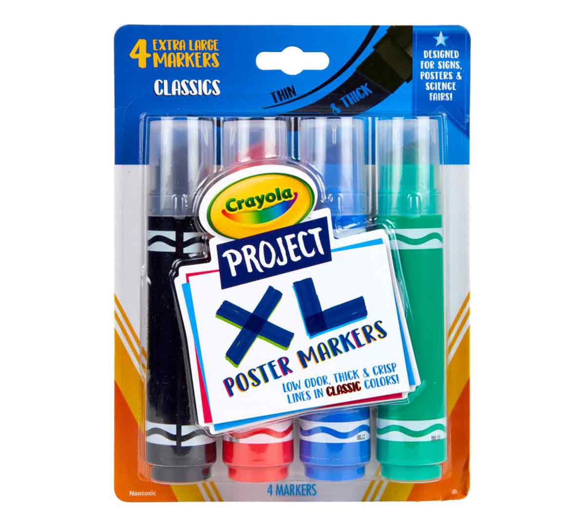 XL Poster Markers Classic Colors 4 Count