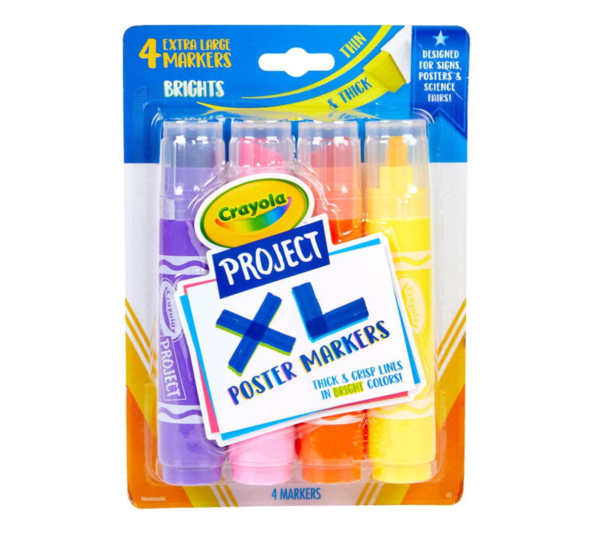 XL Poster Markers Bright Colors 4 Count