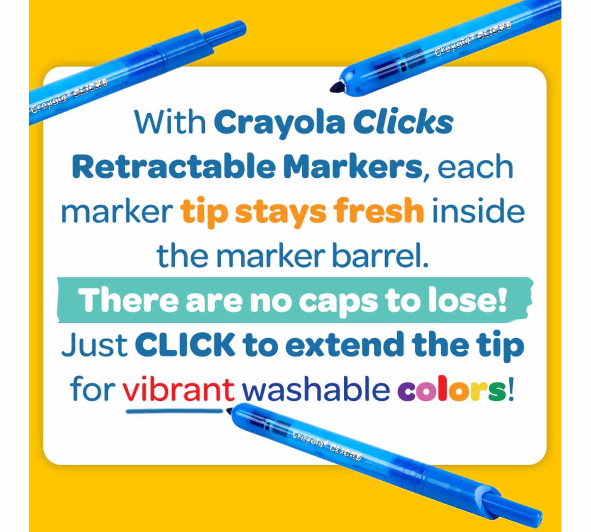 Clicks Retractable Markers 10 Count