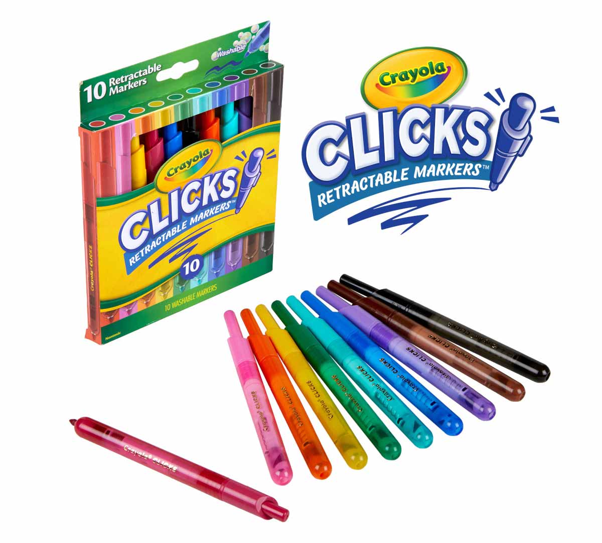 Clicks Retractable Markers 10 Count