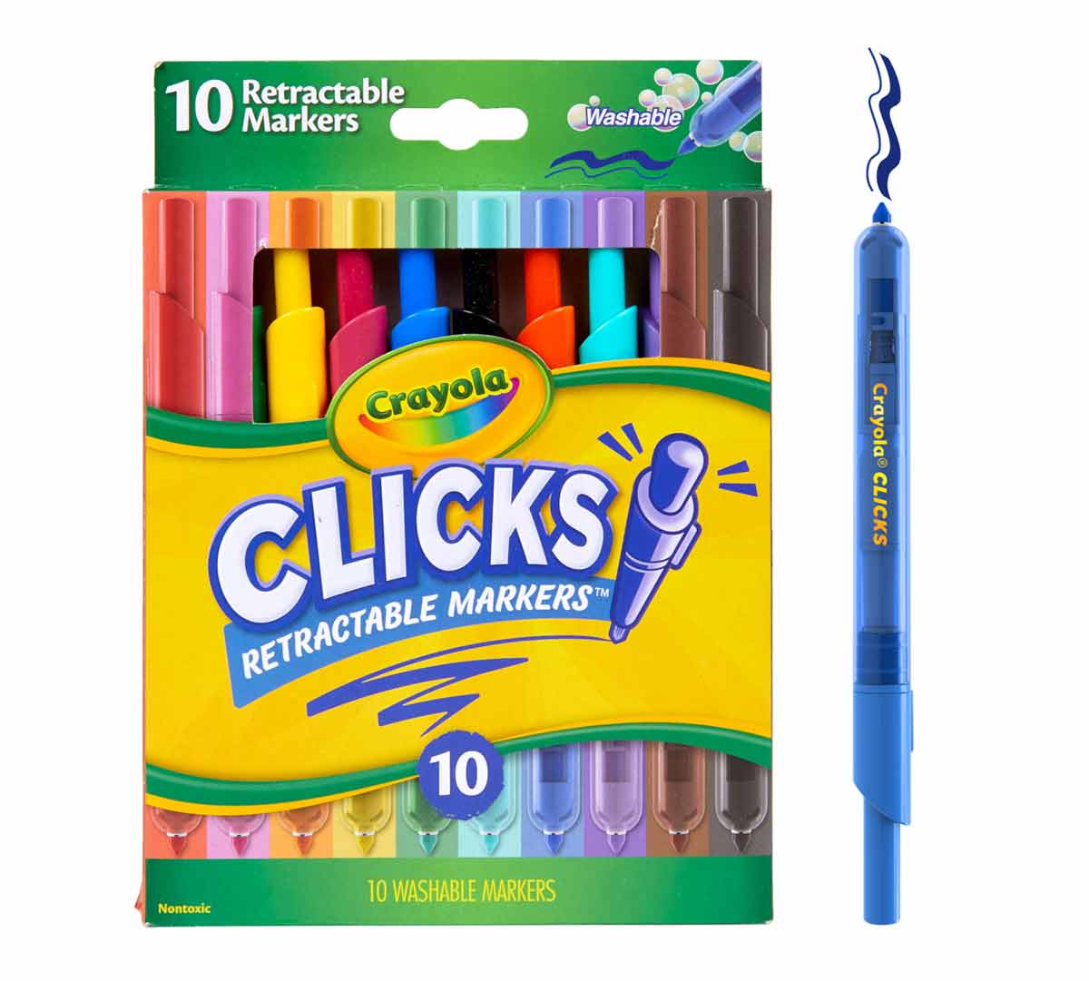 Clicks Retractable Markers 10 Count