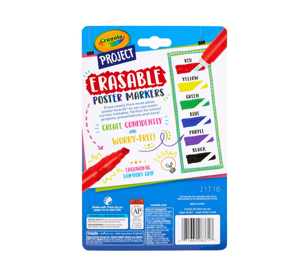 Crayola Project Erasable Poster Markers 6 ct.