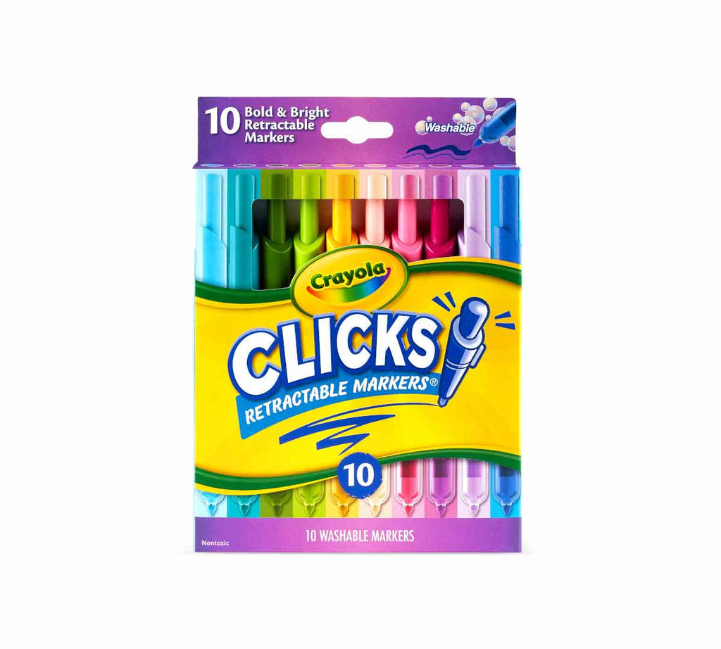 Clicks Retractable Markers Bold &amp; Bright 10 Count