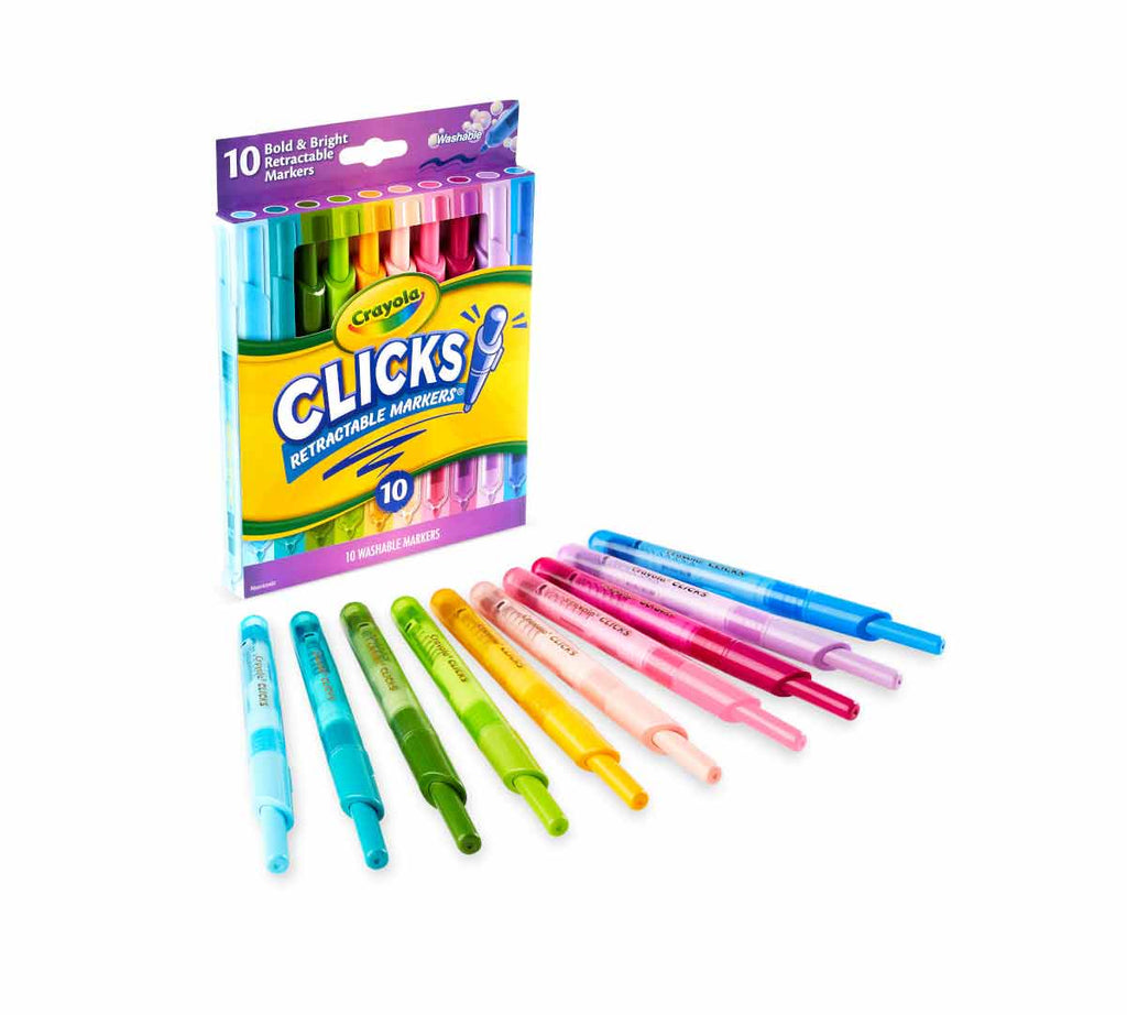 Clicks Retractable Markers Bold &amp; Bright 10 Count