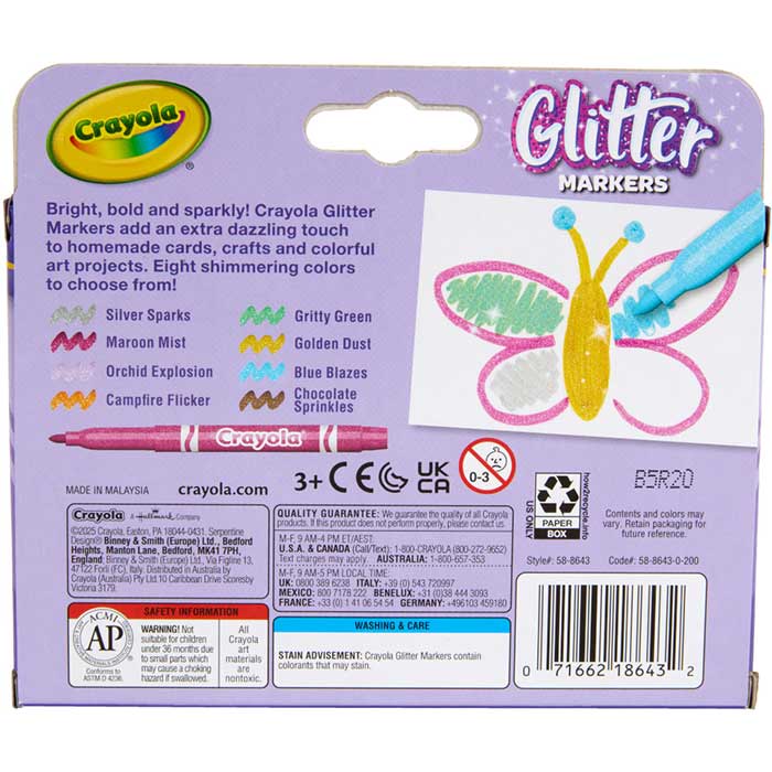 Glitter Markers 8 Count