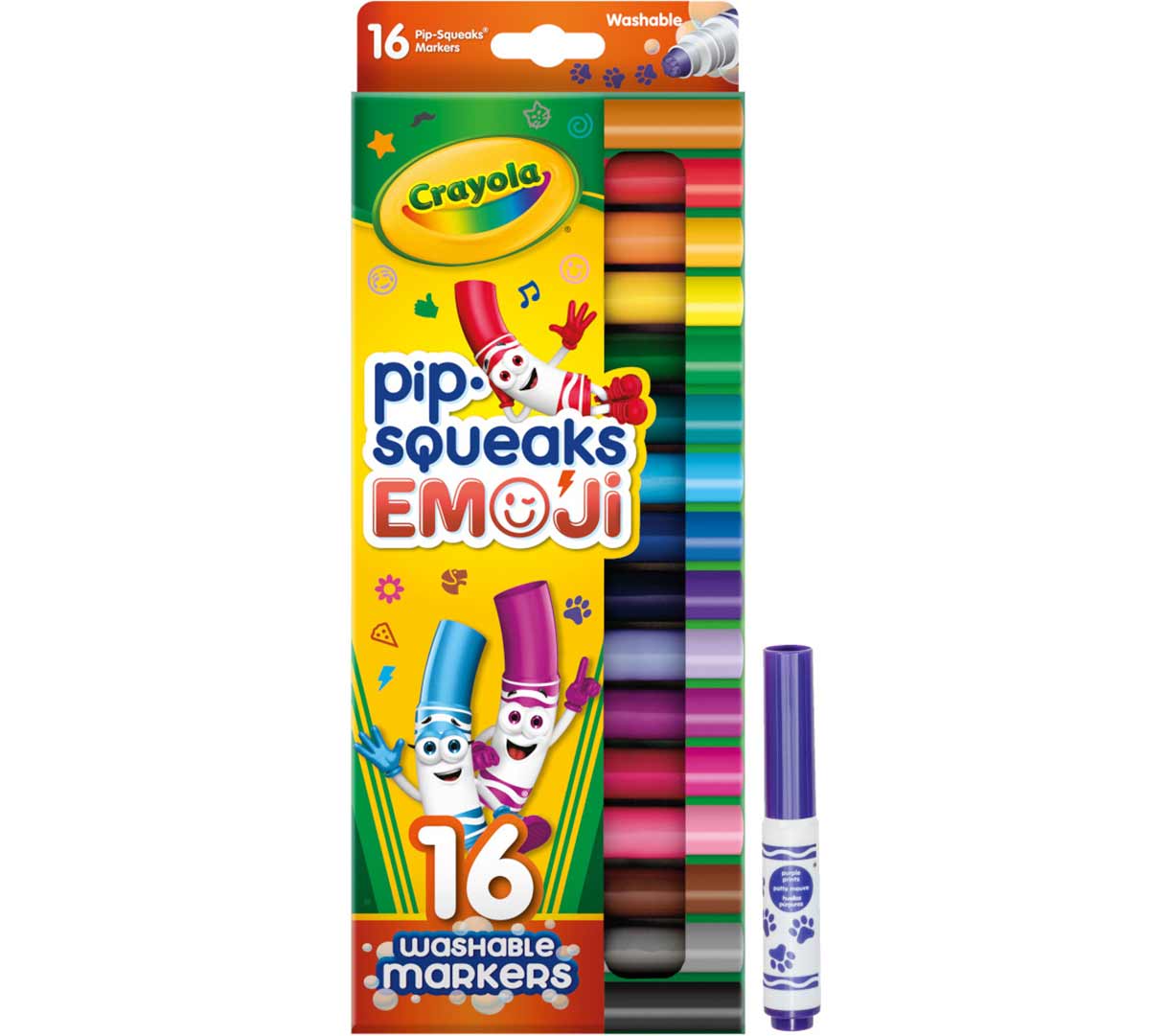 Pip-Squeaks Emoji Stamp Markers 16 Count