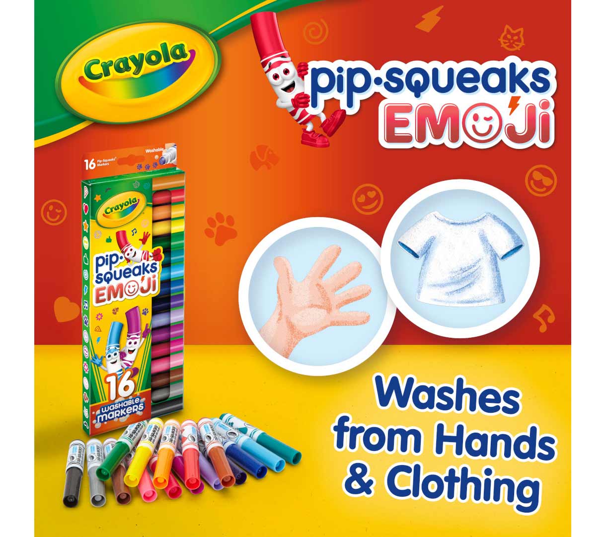 Pip-Squeaks Emoji Stamp Markers 16 Count