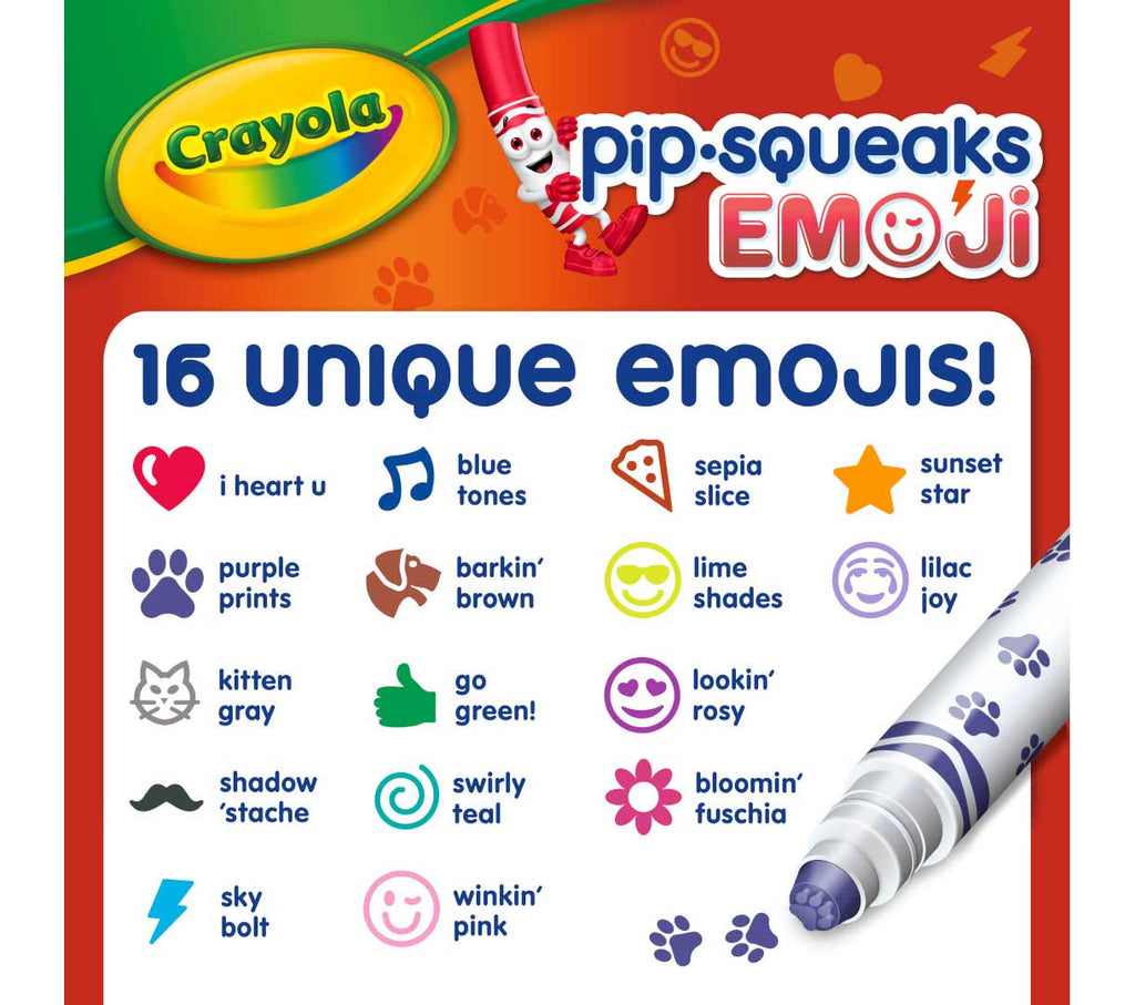 Pip-Squeaks Emoji Stamp Markers 16 Count