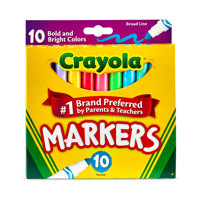 Broad Line Markers Bold &amp; Bright Colors 10 Count