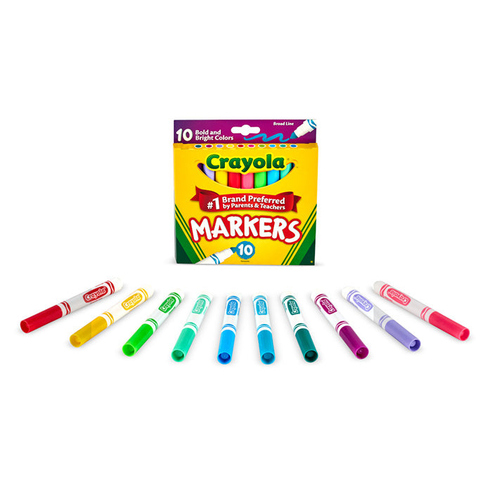 Broad Line Markers Bold &amp; Bright Colors 10 Count