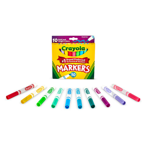 Broad Line Markers Bold &amp; Bright Colors 10 Count