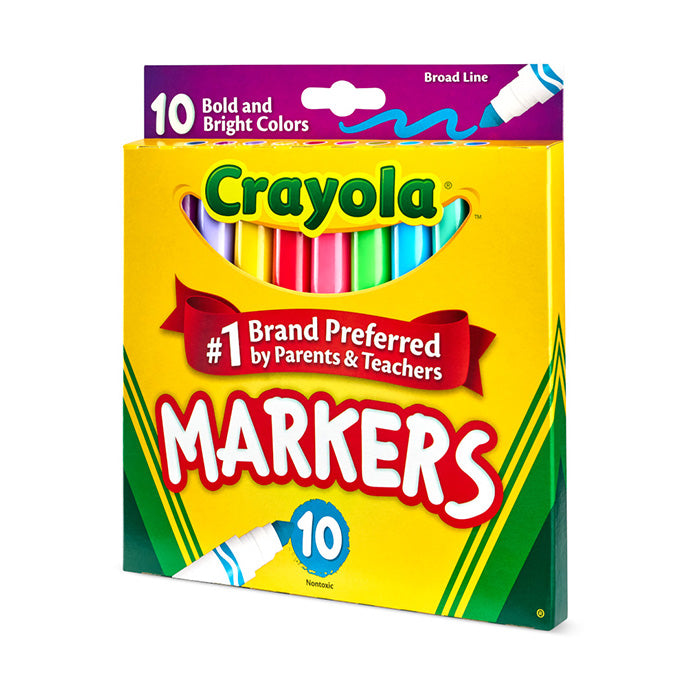 Broad Line Markers Bold &amp; Bright Colors 10 Count