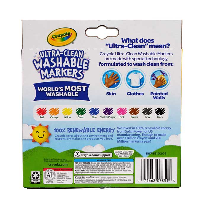 Ultra-Clean Markers Broad Line Classic Colors 10 Count
