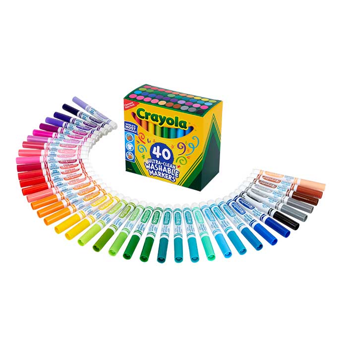 40 Count Ultra-Clean Washable Markers Broad Line
