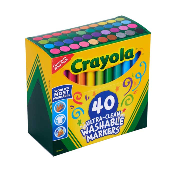 40 Count Ultra-Clean Washable Markers Broad Line
