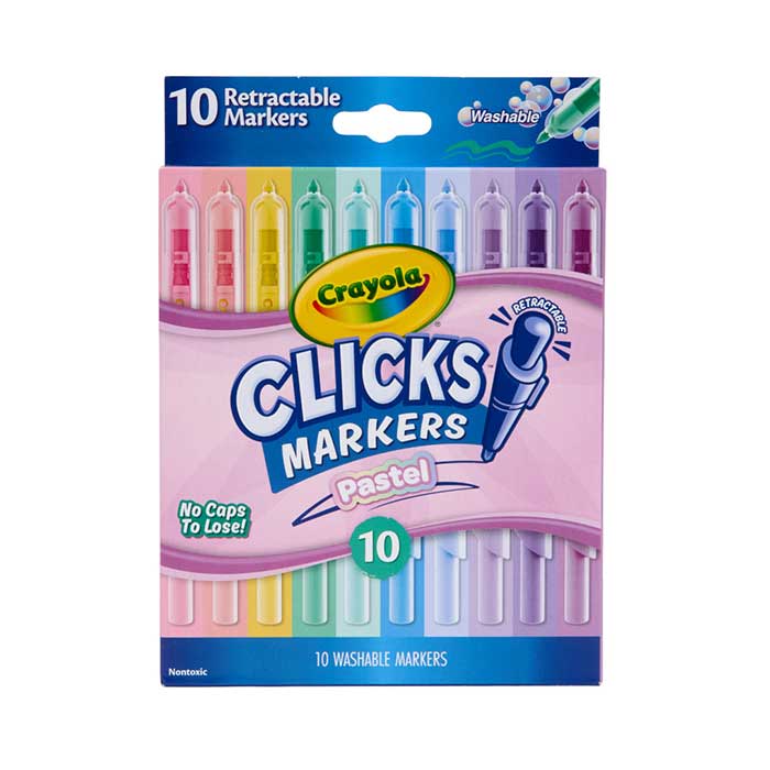 Clicks Retractable Markers Pastel 10 Count